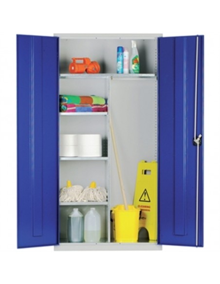 Janitorial Cupboard Grey Blue Doors
