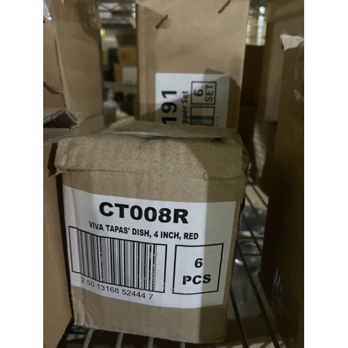 ct008r viva tapas dish 4 inch red 6 pack