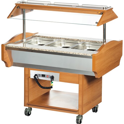 Hot Salad Bar 3xGN1/1 Walnut | Stalwart DA-SHBM3C