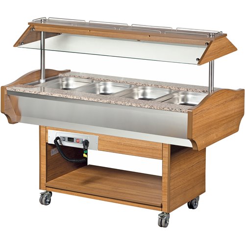 Hot Salad Bar 4xGN1/1 Walnut | Stalwart DA-SHBM4C