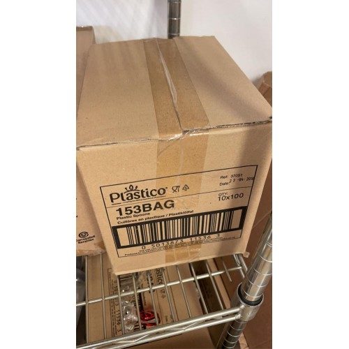 153Bag White Plastic D/Spoon Pk100