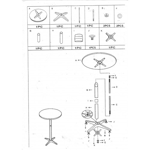Aluminium Poseur High Table