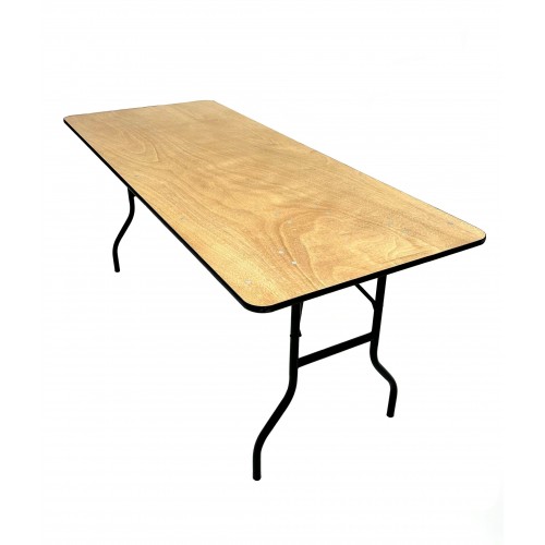 6ft x 2’6” Varnished Wooden Table