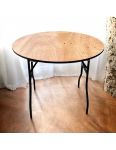 3ft Round Varnished Table