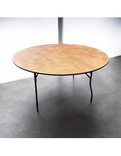 6ft Round Varnished Banquet Table - Trestle Table 2