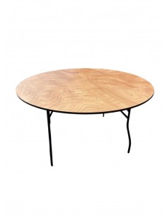 6ft Round Varnished Banquet Table - Trestle Table
