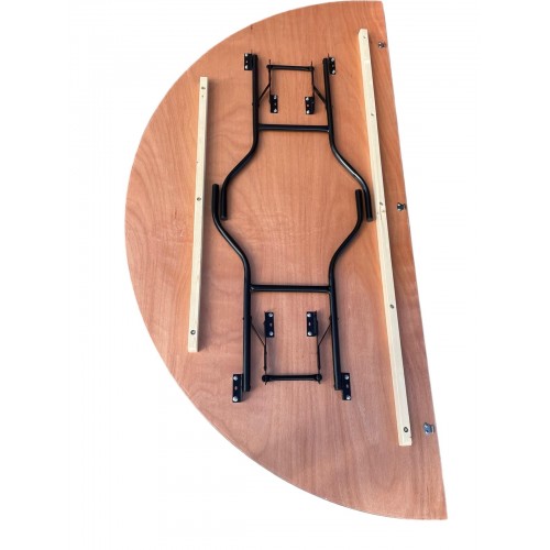 7ft Round Varnished Banquet Table -...