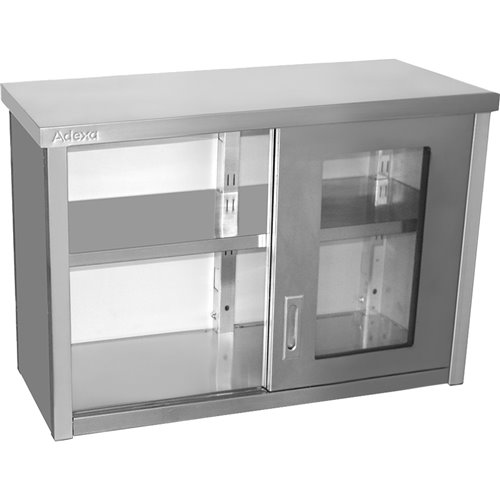 Commercial Wall Cabinet Cupboard Glass Doors Stainless Steel 1000x400x650mm | Stalwart DA-SWCGD100402