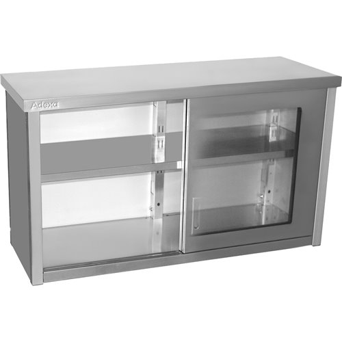 Commercial Wall Cabinet Cupboard Glass Doors Stainless Steel 1200x400x650mm | Stalwart DA-SWCGD120402