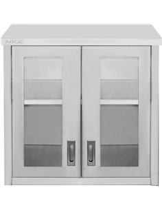 Commercial Wall Cabinet Cupboard Glass Doors Stainless Steel 800x400x800mm | Stalwart DA-SWCGDHH80402 2