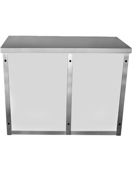 Commercial Wall Cabinet Cupboard Glass Doors Stainless Steel 1000x400x800mm | Stalwart DA-SWCGDHH100402