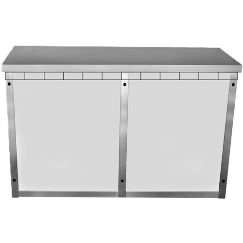 Commercial Wall Cabinet Cupboard Glass Doors Stainless Steel 1200x400x800mm | Stalwart DA-SWCGDHH120402