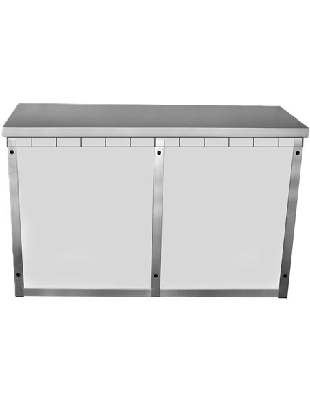 Commercial Wall Cabinet Cupboard Glass Doors Stainless Steel 1200x400x800mm | Stalwart DA-SWCGDHH120402