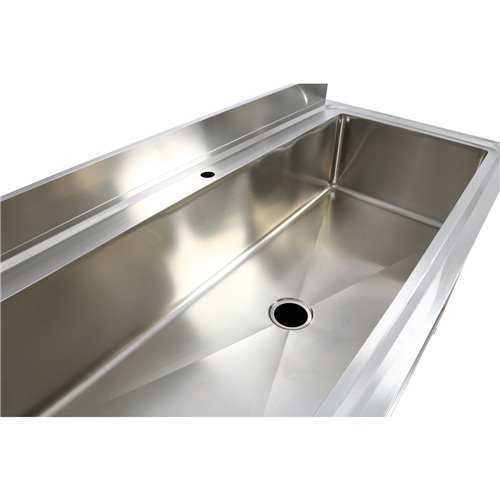 Commercial Pot Wash Sink Stainless Steel 1 Bowl Splashback 2 Doors 1500x600x850+100mm | Stalwart DA-PSD150602D