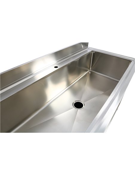 Commercial Pot Wash Sink Stainless Steel 1 Bowl Splashback 2 Doors 1500x600x850+100mm | Stalwart DA-PSD150602D