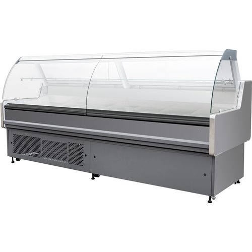 Serve Over Deli Counter Curved Glass Front 2500x850x1200mm | Stalwart DA-KSCP2508RCC