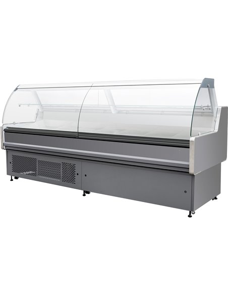 Serve Over Deli Counter Curved Glass Front 2500x850x1200mm | Stalwart DA-KSCP2508RCC