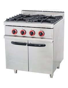 Commercial Gas Range with Cabinet 4 Burners 16kW 700x700x900mm| Stalwart DA-70QA4MS