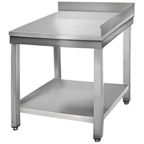 Professional Work table Corner Stainless steel Bottom shelf Upstand back/right 600x600x950mm | Stalwart DA-THATS66C