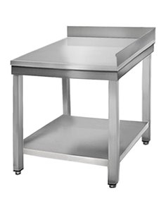 Professional Work table Corner Stainless steel Bottom shelf Upstand back/right 700x700x950mm | Stalwart DA-THATS77C