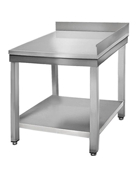 Professional Work table Corner Stainless steel Bottom shelf Upstand back/right 700x700x950mm | Stalwart DA-THATS77C