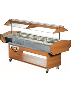 Hot Salad Bar 6xGN1/1 Walnut | Stalwart DA-SHBM6C