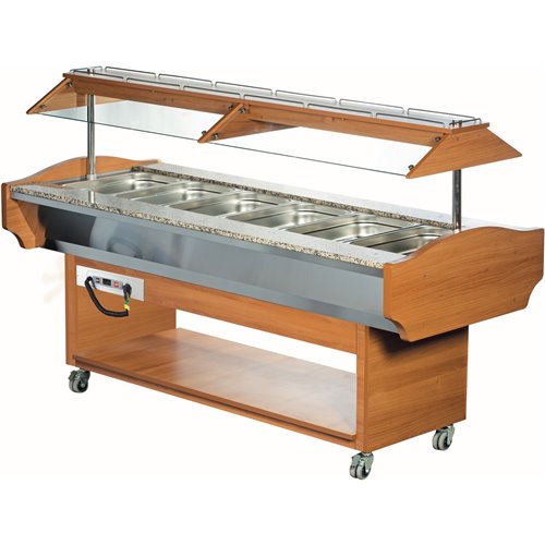 Hot Salad Bar 6xGN1/1 Walnut | Stalwart DA-SHBM6C