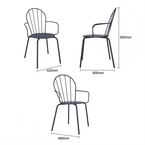 Bolero Adeline Arm Chairs Slate Blue...