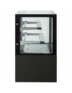 Cake counter Straight front 1200x730x1200mm 2 shelves Black base LED | DA-GN1200R2BLACK 2