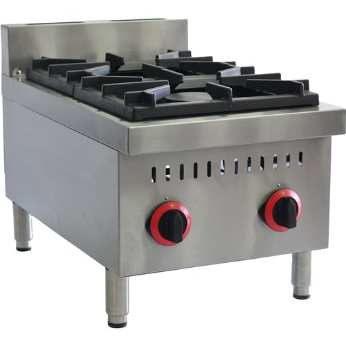 Commercial Tabletop Gas Range 2 Burners 24kW 400x680x400mm| Stalwart DA-SKA652MS
