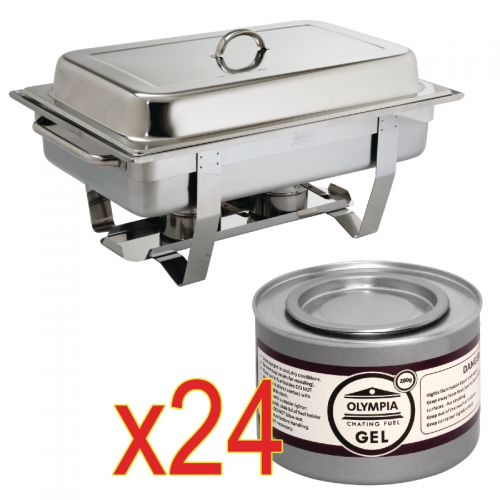 Special Offer - Milan Chafer Set & 24 Olympia Chafing Gel Fuel Tins