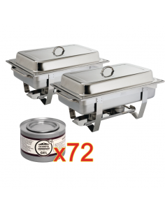 Special Offer - 2 x Milan Chafer & 72 Olympia Gel Fuel Tins