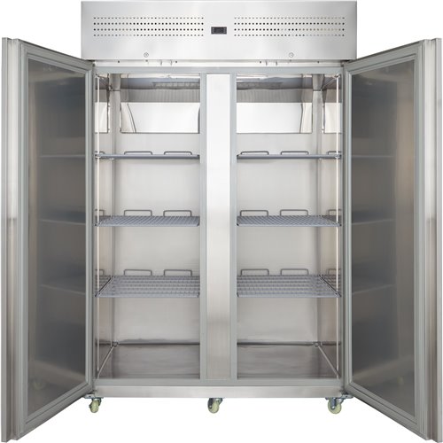 Commercial Upright Refrigerator 1400L Double Door Stainless Steel Cabinet 1380x855x2090mm | Stalwart DA-NORD28