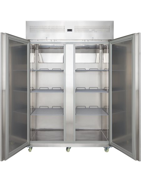 Commercial Upright Freezer 1400L Double Door Stainless Steel Cabinet 1380x855x2090mm | Stalwart DA-NORD32