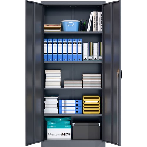 Professional Grey Steel Cabinet 2 Doors 800x400x1800mm | Stalwart DA-SART602