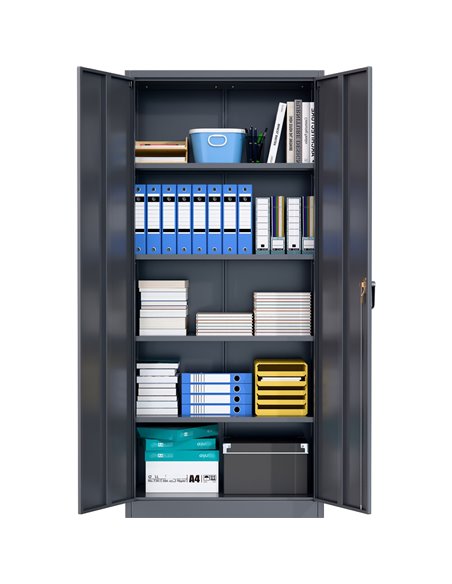 Professional Grey Steel Cabinet 2 Doors 800x400x1800mm | Stalwart DA-SART602