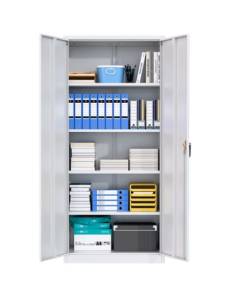 Professional White Steel Cabinet 2 Doors 800x400x1800mm | Stalwart DA-SART604