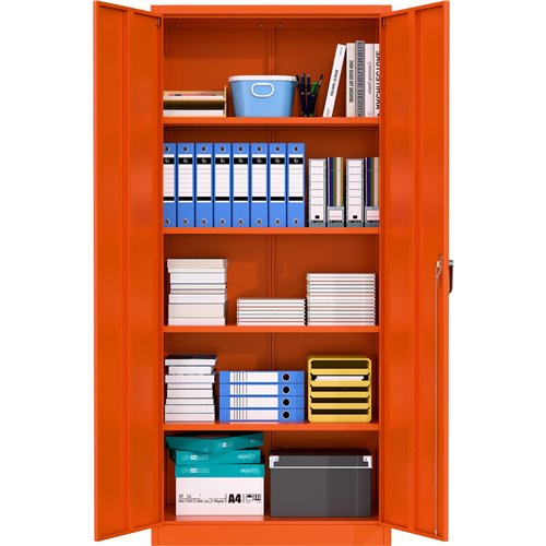 Professional Orange Steel Cabinet 2 Doors 800x400x1800mm | Stalwart DA-SART606