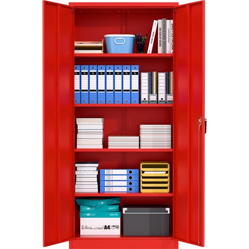 Professional Red Steel Cabinet 2 Doors 800x400x1800mm | Stalwart DA-SART608