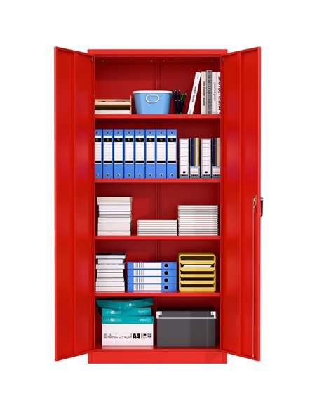 Professional Red Steel Cabinet 2 Doors 800x400x1800mm | Stalwart DA-SART608
