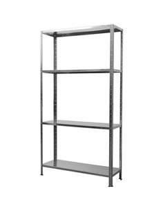 Commercial Galvanized Steel 4 Tier Shelving Unit 180kg Loading Capacity 900x300x1672mm | Stalwart DA-MS43 2
