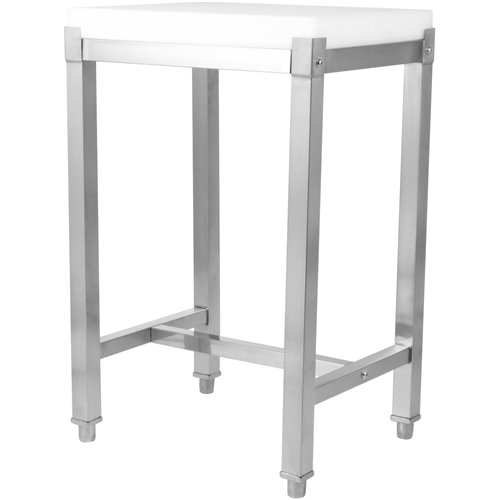 Commercial Stainless Steel Cutting Board Stand with Polyethylene Chopping Block 500x400x750mm | Stalwart DA-WH505670