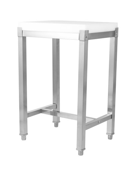 Commercial Stainless Steel Cutting Board Stand with Polyethylene Chopping Block 500x400x750mm | Stalwart DA-WH505670