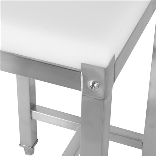 Commercial Stainless Steel Cutting Board Stand with Polyethylene Chopping Block 500x400x750mm | Stalwart DA-WH505670