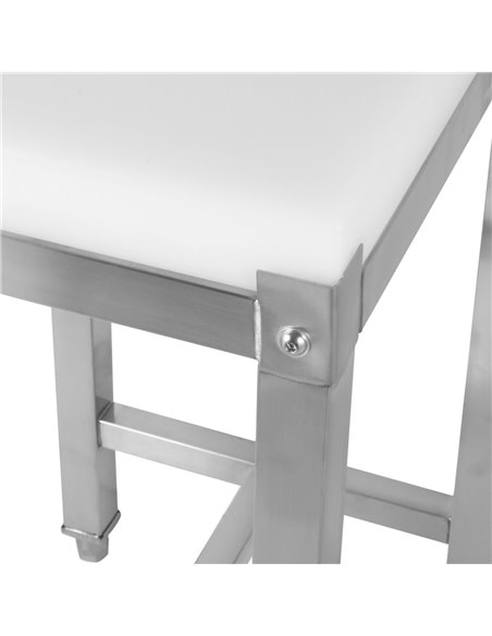 Commercial Stainless Steel Cutting Board Stand with Polyethylene Chopping Block 500x400x750mm | Stalwart DA-WH505670