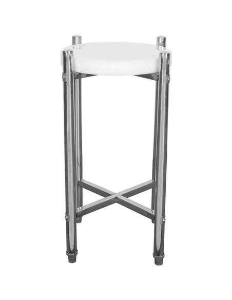 Commercial Stainless Steel Round Cutting Board Stand with Polyethylene Chopping Block 420x750mm | Stalwart DA-WHCY0301