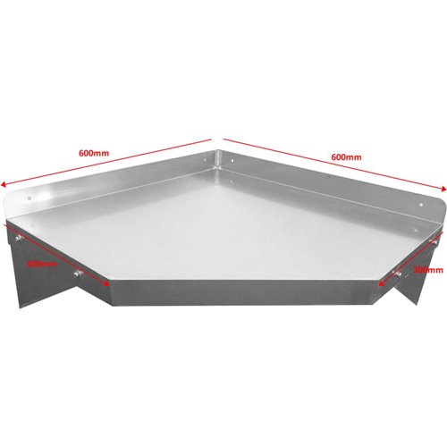 Wall Shelf Corner Unit Stainless Steel 600x600x300mm | Stalwart DA-WSCN6035