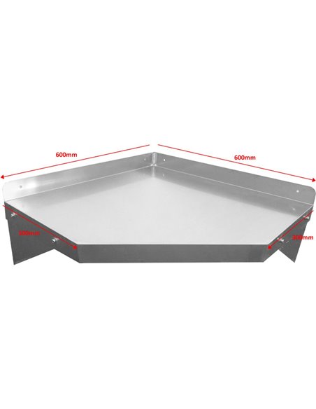 Wall Shelf Corner Unit Stainless Steel 600x600x300mm | Stalwart DA-WSCN6035