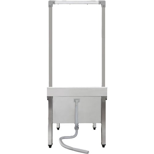 Commercial Stainless Steel Mop Sink with High Rack &amp 2-in-1 Mop Holder 600x600x550mm | Stalwart DA-SMSJYHR6060