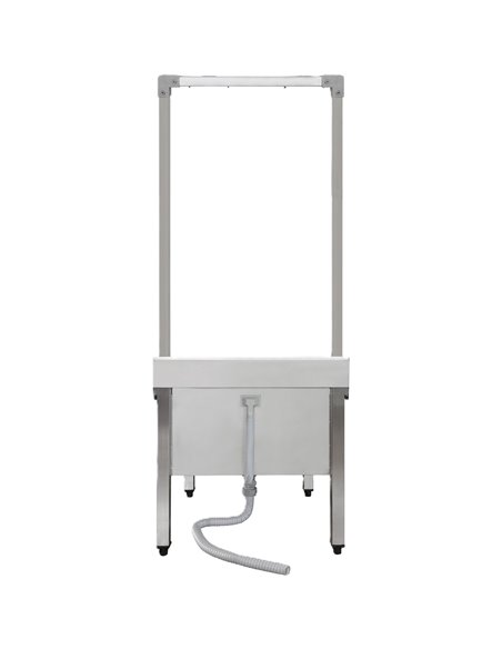 Commercial Stainless Steel Mop Sink with High Rack &amp 2-in-1 Mop Holder 600x600x550mm | Stalwart DA-SMSJYHR6060